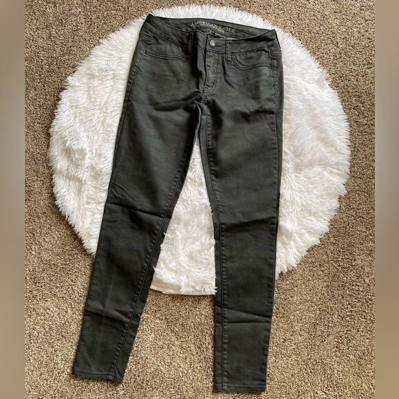 American Eagle Dark Camo Jeans Jegging Stretch Womens Size 2 - Picture 1 of 7